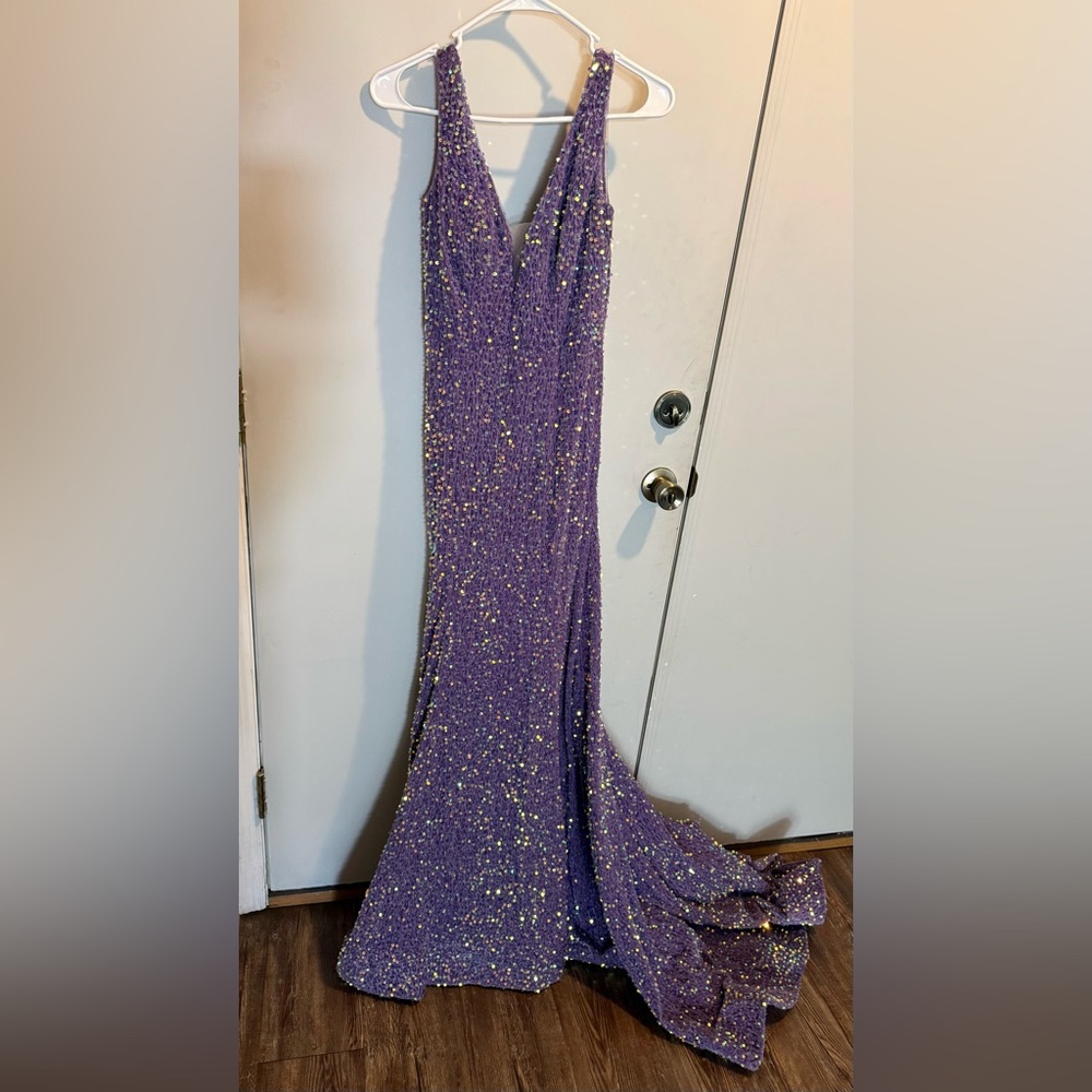 Stacees Mermaid Sweep Train Prom Dress, size 0